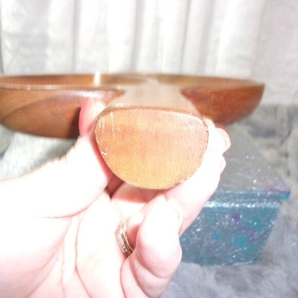 COPY - H-330 VINTAGE MONKEYPOD WOOD CARVED NUT SERVING BOWL - Picture 6 of 8